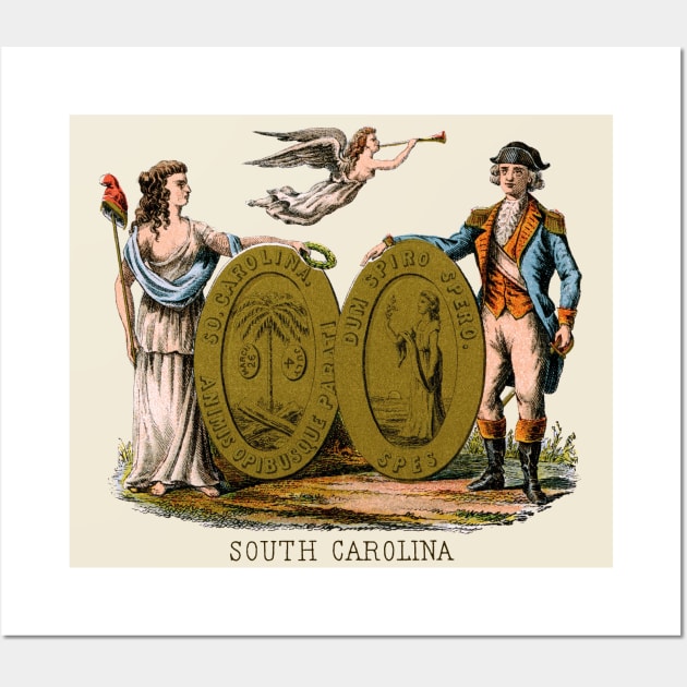 1876 South Carolina Coat of Arms Wall Art by historicimage